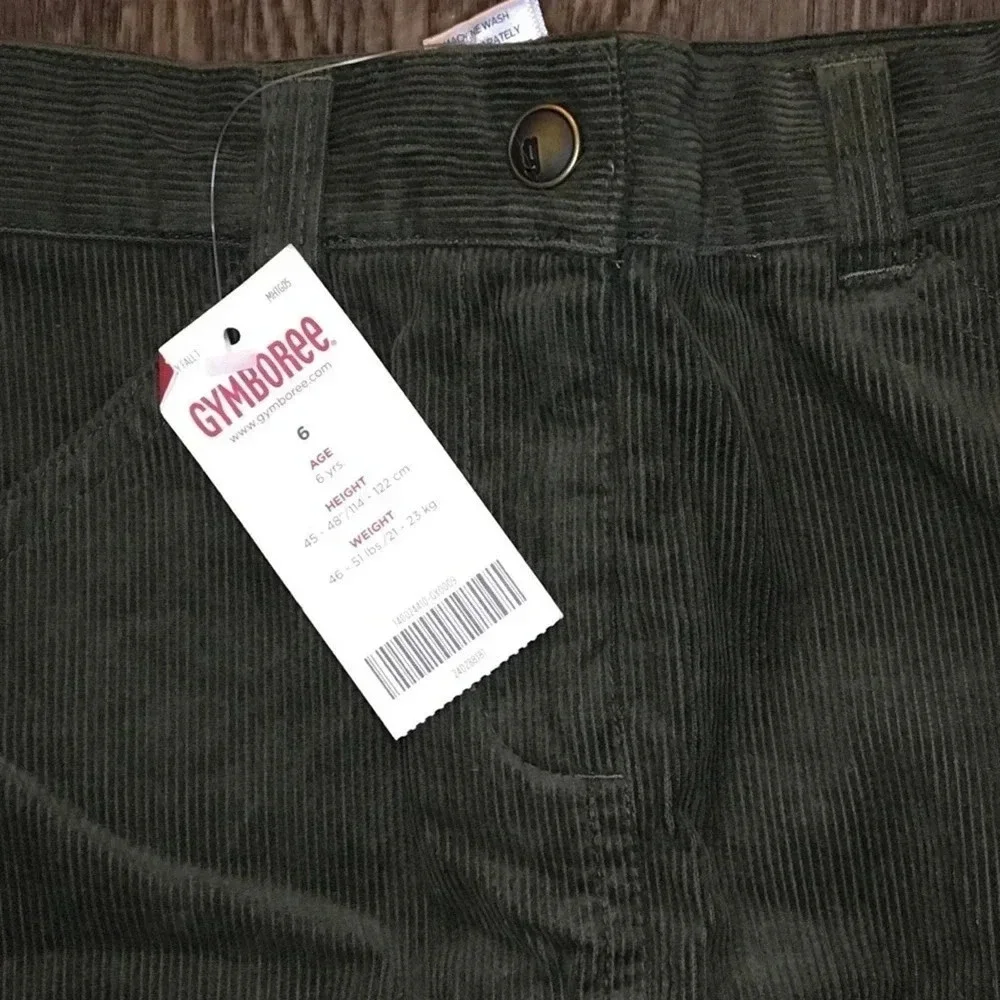 Gymboree Dark Green Corduroy Floral Embroidered Skort Girl’s Size 6 NWT